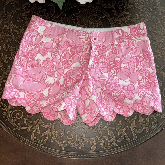 Lilly Pulitzer Buttercup Short - She’s A Fox Pink & White Sz 00 - Picture 2 of 5